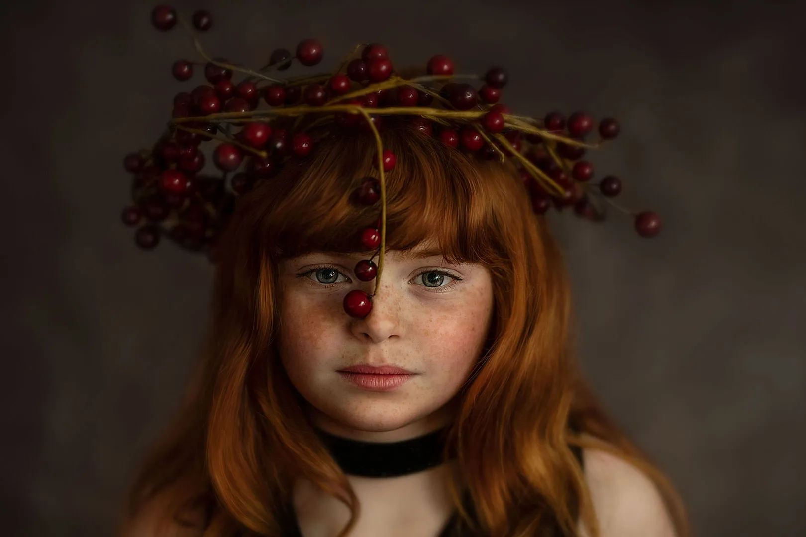 Fine art portrait — girl with berries